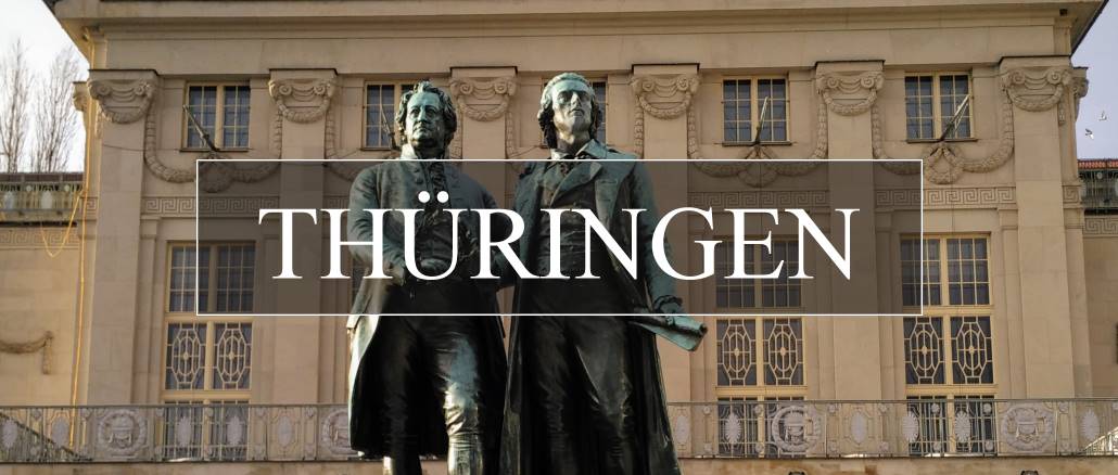 Thüringen, Weimar - Goethen und Schiller Denkmal